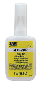 Cyano Acrylate Glues: Zap PT20 Slo-Zap CA - Thick - 28.3gm