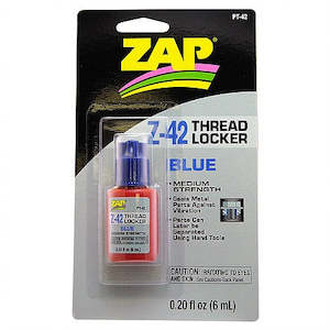 Cyano Acrylate Glues: Zap PT42 Z-42 Thread Locker - Blue - Medium - 6ml