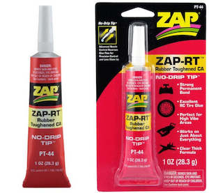 Cyano Acrylate Glues: Zap PT44 Zap-RT CA - Rubber Toughened - 28.3gm
