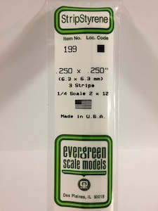 Evergreen: Evergreen 199 Strip - Square - 6.30mm