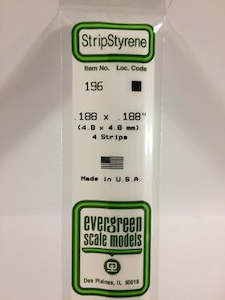 Evergreen: Evergreen 196 Strip - Square - 4.80mm