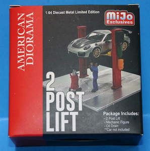 Mijo Exclusives 1 64th Scale: American Diorama Mijo 38375MJ 2 Post Lift - Red