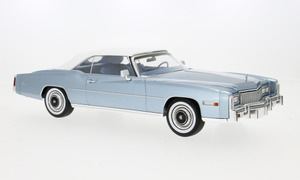 Model Car Group 18472 Cadillac Eldorado Convertible 1976 Light Blue with White Top up