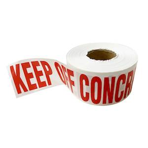 Concreting: Keep Off Concrete Warning Barrier Tape, 300m Roll
