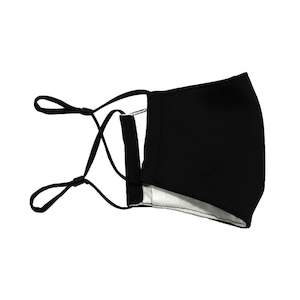 Face Masks: Black Reusable Fabric Face Mask