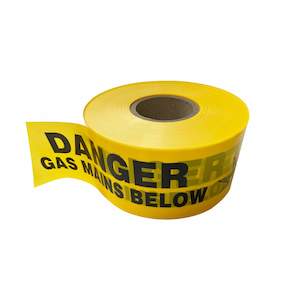 Gas Mains Below Warning Barrier Tape, 300m Roll