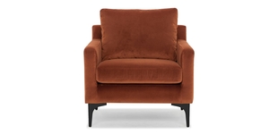 Armchairs: Hugo Armchair - Rust Velvet Hugo NZ Contempa Furniture NZ