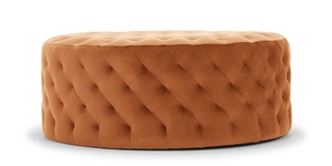 Chester Pin Ottoman - Pecan Velvet Ottomans NZ Contempa Furniture NZ