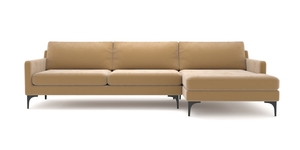 August: Hugo Chaise Sofa RHF - Matte Beige Velvet Chaise Sofas NZ Contempa Furniture NZ