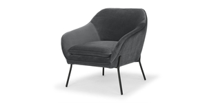 Trim: Trim Armchair in Stoned Blue Velvet Contempa Furniture NZ