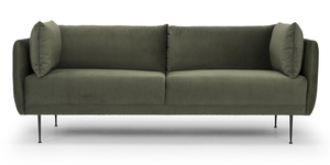 3 Seater Sofas: Soho 3 Seater Sofa - Forest Green Velvet Immediate Delivery NZ Contempa Furniture NZ