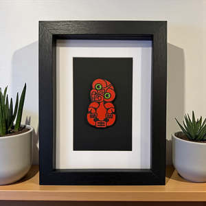 Wall Art: Framed Wall Art - Red Tiki