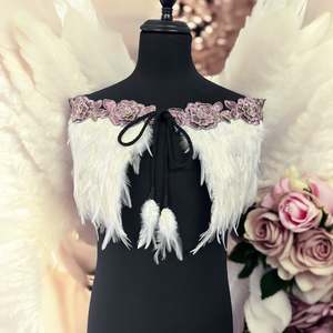 Stunning White/Pink  | Half Length | Shawl | Cape
