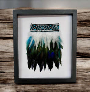 Wall Art: Framed Wall Art - Korowai Turquoise & Blue