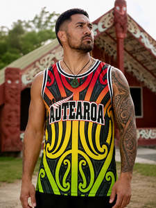 Adults Rastafarian Inspired Māori Design Singlets