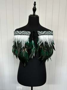 Adult XXL Quarter Pre Made Korowai - Taika Forest Green Whanake