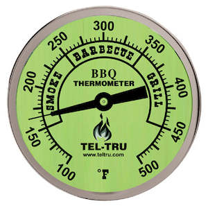 Tel-Tru BBQ Thermometer - BQ300 - 3" Dial & 4" Stem (Glow In Dark Lumo)