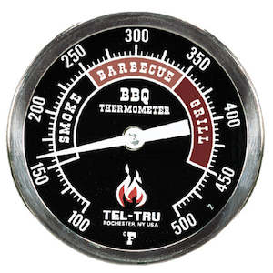 Tel-Tru BBQ Thermometer - BQ300 - 3" Dial & 4" Stem (Black Dial)
