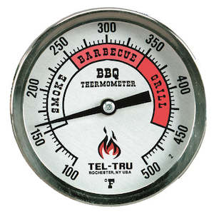 Tel-Tru BBQ Thermometer - BQ300 - 3" Dial & 4" Stem (Red Zones)