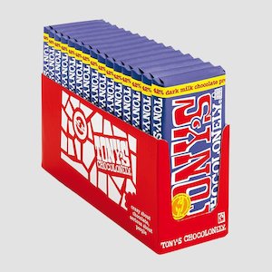 Tonys Chocolonely: Dark Milk Pretzel Toffee 42%, 15 Bar Pack
