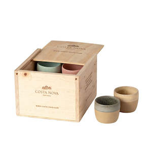 Costa Nova: Costa Nova Arenito Multicoloured Espresso Cups - 70ml, Set of 8