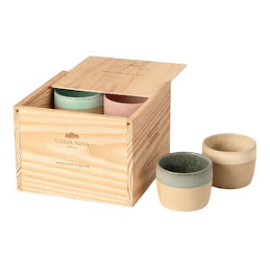 Costa Nova Arenito Multicoloured Cappuccino Cups - 200ml, Set of 8