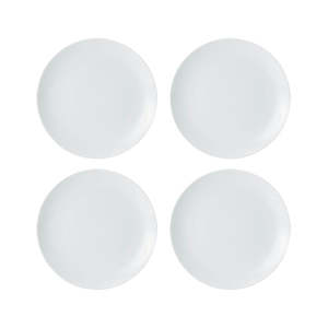 Dinner Sets: Mikasa Chalk 4-Piece Porcelain Side Plate Set - 21cm - White