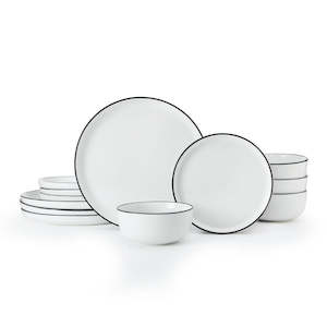 Mikasa Limestone Porcelain Dinner Set - 12 Piece  - White
