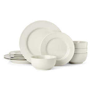 Dinner Sets: Mikasa Cranborne Stoneware Dinner Set - 12 Piece  - Cream