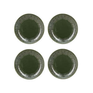 Mikasa Jardin Stoneware 4 Piece Side Plate Set - 21.5cm- Green