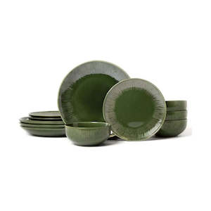 Dinner Sets: Mikasa Jardin Stoneware Dinner Set - 12 Piece  - Green