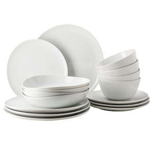 Dinner Sets: Rosenthal Junto Dinner Set with Cereal Bowls - 16pce - White