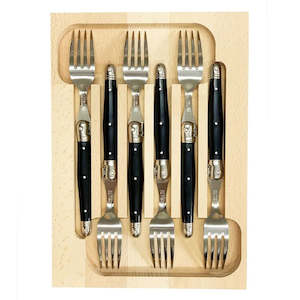 Andre Verdier Laguiole Fork Set - Set 6 - Black