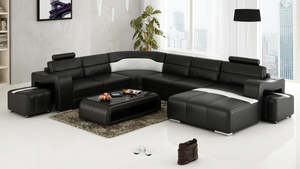 Swedish U-Shaped 5 Seater Sofa Lounge Suite | Custom Colors & Seating Options (B&hellip;