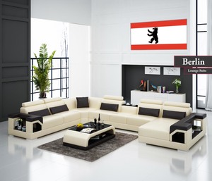 Berlin Sofa Suite | U-Shaped 5 Seater Sofa | Comfort Sofa Set ( Cream & Brown )