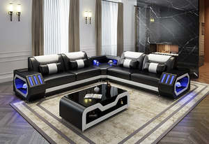 Seattle Spaceship Sofa Set | L-Shaped 2Seater + Corner + 2 Seater Sofa (Black, W&hellip;