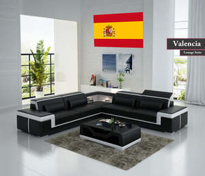 L Shaped Lounge Suites Corner Sofas Nz: Valencia Sofa Set| L-Shaped Sofa (2+Corner+1+2) + Optional Coffee Table (Black, White, Brown, Green, Cream, Cherry, Red, Blue, Grey & Caramel)