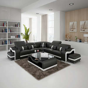 L Shaped Lounge Suites Corner Sofas Nz: Parisian Sofa Set | L-Shaped with 2 seater + corner + 2 seater with 2 side stools (Black, White, Brown, Caramel & Cream)