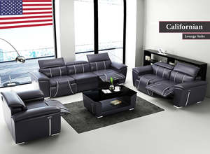 321 Sofa Sets Living Room Suites: Californian Sofa Set | 3+2+1 with 5 Electric Recliners (Black, White, Brown & Caramel)