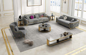 Elegant Fabric Sofa Set | 3+2+1 Seater | Expandable Design (Black, White, Brown,&hellip;