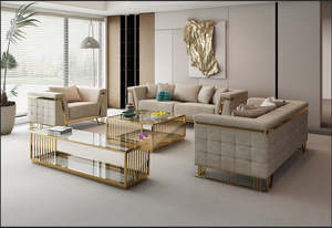 Elegant Fabric Sofa Set | 3+2+1 Seater | Expandable Design (Black, White, Brown,&hellip;