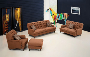 6 Seater Complete Sofa Set | Dual Color 1+2+3 | TV Unit & Tables (Black, White, &hellip;