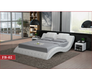 Wave Bedroom Suites Modern Design Beds: Wave Bedroom Suite | Bed & Bedside (Mattress Not Included) (Black, White, Brown, Cream, cherry & Caramel) FB-02