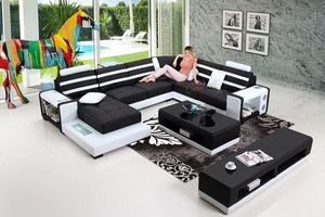 Factory Special Sofa Sets Discounted Deals: Sofa Set | U-Shaped with Tech & Entertainment Set (Black, White, Brown, Olive, Red & Purple) CF-007