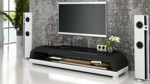 Entertainment Units Tv Stands Media: Entertainment Unit | Customisable Colors (Black, White, Brown, Green, Cream, Cherry, Red, Blue, Grey & Caramel) TS001