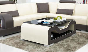 Coffee Tables Center Tables Living Room: Custom Painted Coffee Table | Unique Home Decor Piece (Black, White, Brown, Cream, cherry & Caramel) CT010