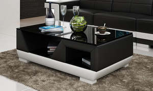 Coffee Tables Center Tables Living Room: Coffee Table | Custom Colors | Modern Living Room Centerpiece (Black, White, Brown, Cream, cherry & Caramel) CT007