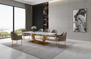 Luxurious Dining Tables Marble Wood Glass: Venus Marble Dining Table