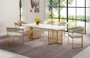 Luxurious Dining Tables Marble Wood Glass: Elysian Marble Dining Table