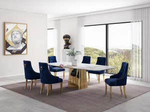 Luxurious Dining Tables Marble Wood Glass: Gilded Marble Dining Table